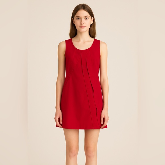 Miu Miu Vibrant Red Mini Shift Dress Size 38 - Picture 1 of 7
